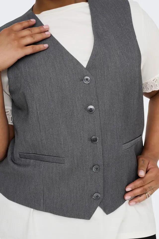 ONLY CARMAKOMA CARIRIS-HATTIE Γιλέκο Tailored Γκρι - 42 3