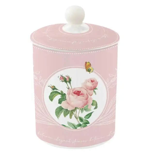 Easy Life Βάζο Με Καπάκι Πορσελάνης Royal Blossom 11.5x11.5x18cm 1.3L Πολύχρωμο