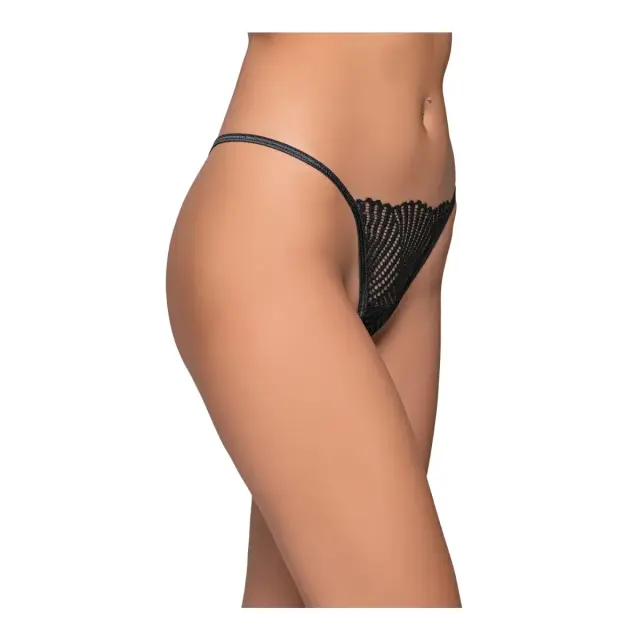 Milena Γυναικείo Micro G-string Δαντέλα Βεντάλια, Χρώμα Μαύρο 2