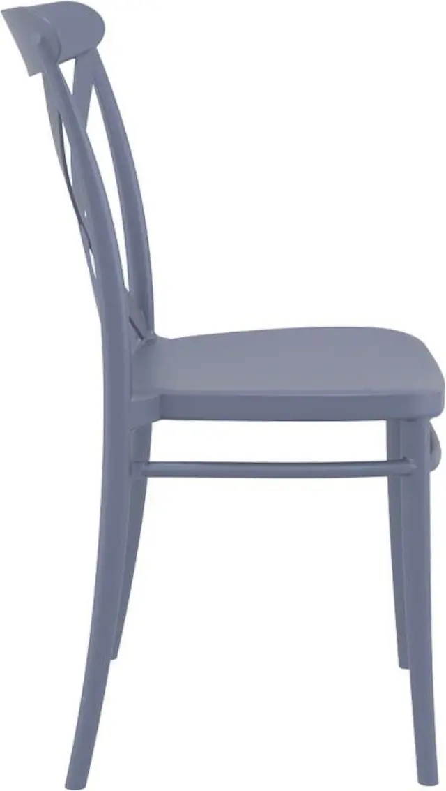 Καρέκλα Στοιβαζόμενη CROSS Σκούρο Γκρι PP 51x51x87cm 3