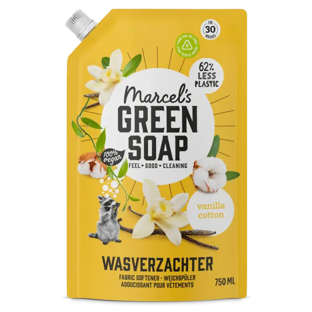 Marcel's Green Soap Μαλακτικό Ρούχων με αρωμα Βαμβάκι & Βανίλια Ανταλλακτικό 750 ml