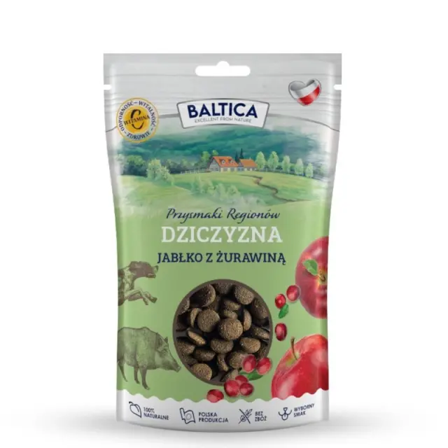 BALTICA Przysmaki regionów Venison with apple - dog treat - 100g