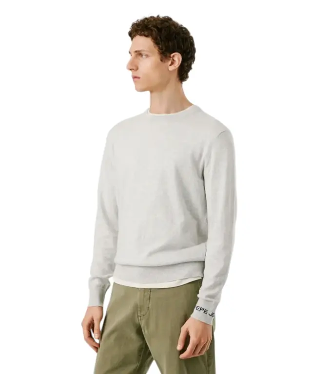 Pepe Jeans - Ανδρικό Πουλόβερ Βαμβακερό Andre Crew Neck PM7000013-913 Γκρι 2