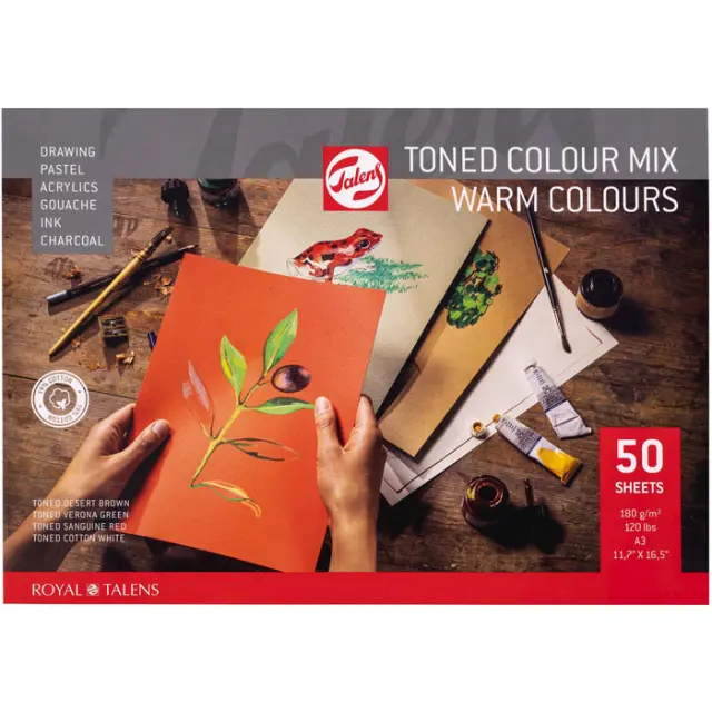 Μπλοκ Talens Warm Colours Mix Toned Papers A3 - 180gr/m² - 50 Φύλλα