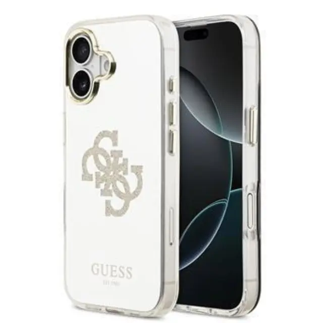 Guess PC/TPU Mirror 4G Glitter Logo MagSafe Case for iPhone 17 Gold