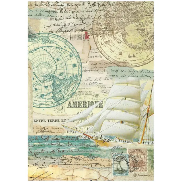 Ριζόχαρτο ντεκουπάζ Stamperia 21x29cm A4, Around the world, Ship