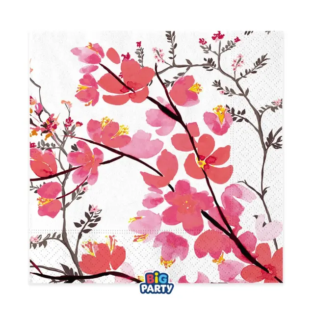 Χαρτοπετσέτες φαγητού 33εκ Sakura / 16 τμχ - Λουλούδια