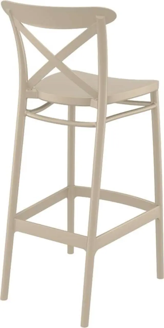 Σκαμπό Bar CROSS Dove Grey PP 45x52x106cm 2