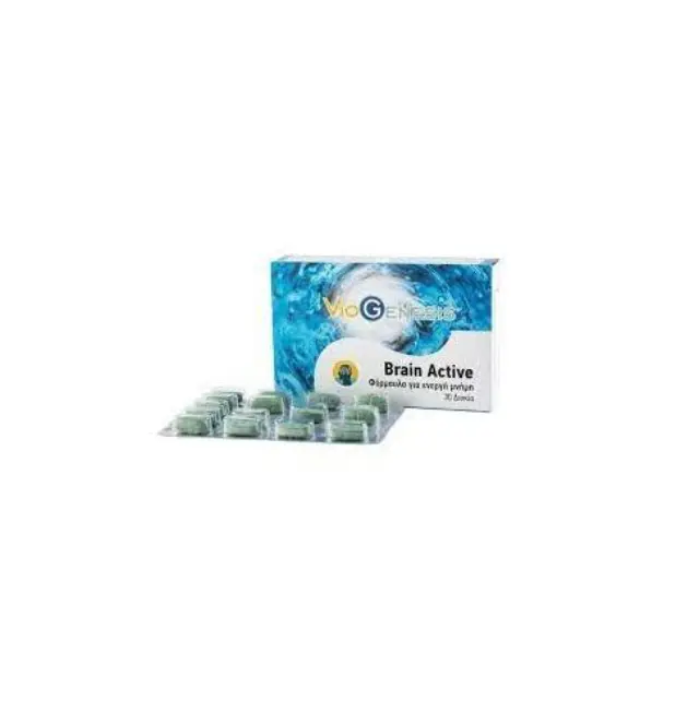 VioGenesis Brain Active Συμπλήρωμα Διατροφής για Εγκεφαλική Ενίσχυση & Ενεργή Μνήμη 30 Κάψουλες
