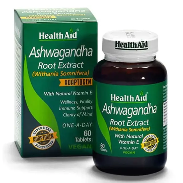 HEALTH AID Ashwagandha Root Extract, Για Ηρεμία, Ενέργεια & Υποστήριξη Του Ανοσοποιητικού, 60tabs