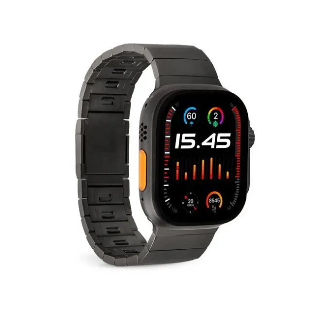 Puro Titan Stainless Steel Apple Watch Band 42/44/45/49mm Black