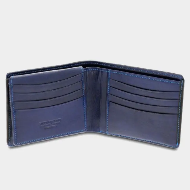 Δερμάτινη Καρτοθήκη Guidi 7077 Μαύρο/Μπλε - ONESIZE 3