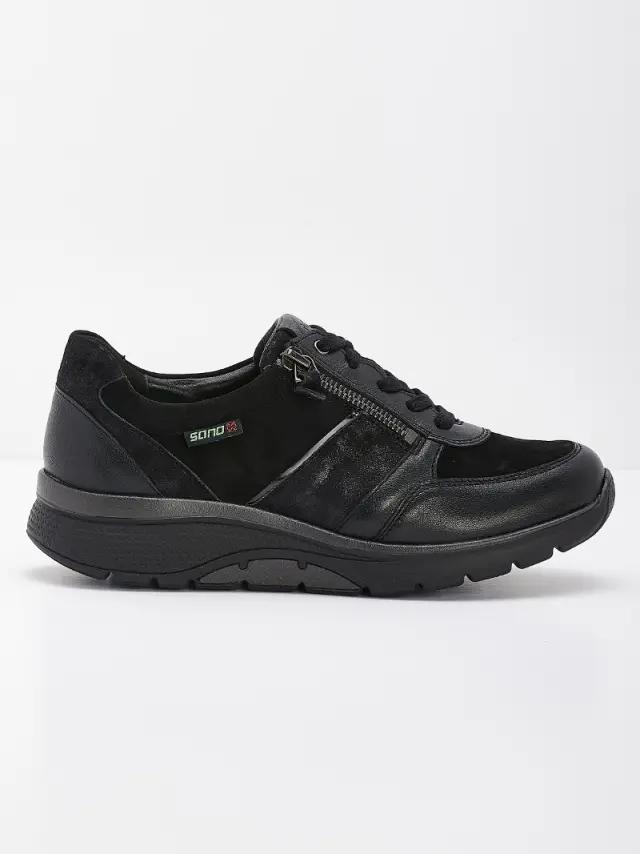 Mephisto/Sano Sneakers Γυναικείο δέρμα/δέρμα Nubuck Μαύρο SAN/IZAE BLACK 3