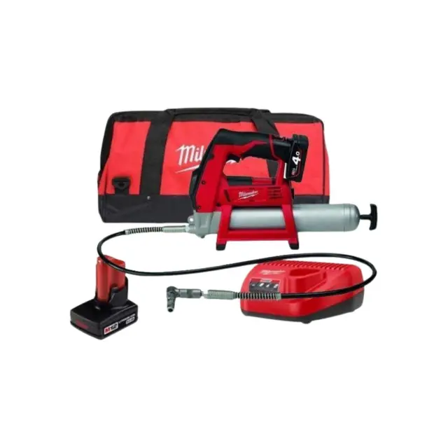 Milwaukee 4933441675 - Πιστόλι Γράσου Μπαταρίας M12 GG-401B 12V με Φορτιστή + 1 Μπαταρία 4.0Ah (1x4.0Ah) 3