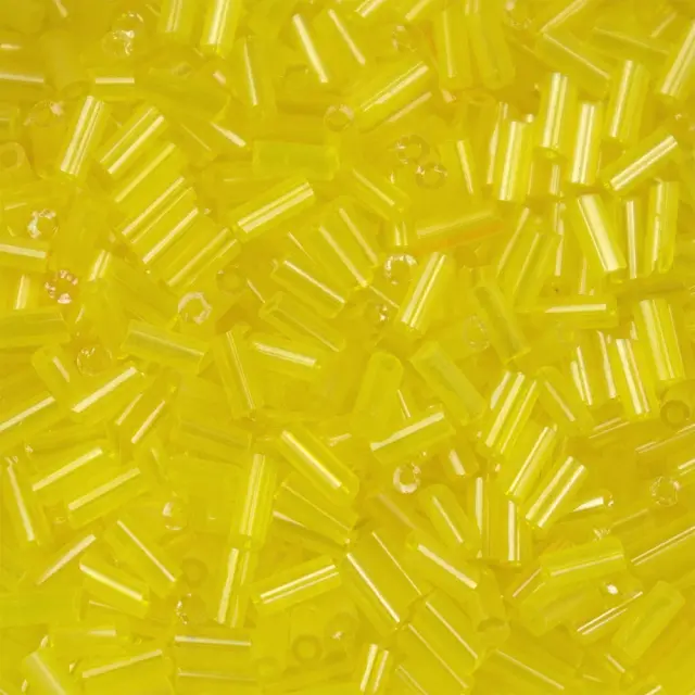 Χάντρα Glass Bugles Pearl Luster Yellow 5mm - 25gr