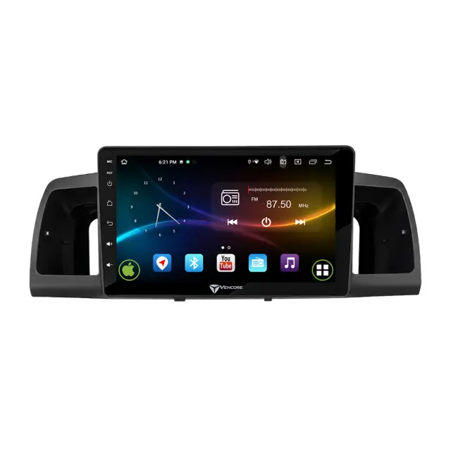 VenCore Οθόνη Multimedia Android 15 9" 9109A MTK6762 Octa-Core 2GB/32GB IPS με Πρόσοψη, CarPlay, Android Auto και Υποστήριξη Κάμερας Οπισθοπορείας AHD για Toyota Corolla 2002-2006 – Μαύρη (3236-10007-0254B) 2