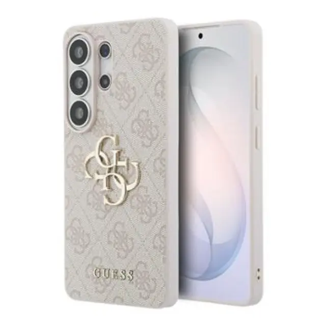 Guess PU 4G Metal Logo Case for Samsung Galaxy S26 Ultra Pink