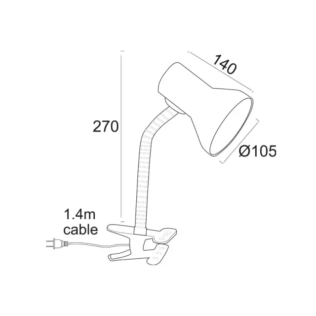 Aca Light ΠΟΡΤΑΤΙΦ ΤΣΙΜΠΙΔΑ ΜΑΥΡΟ Ε27 1Χ40W H27CM PAVLOVA 2