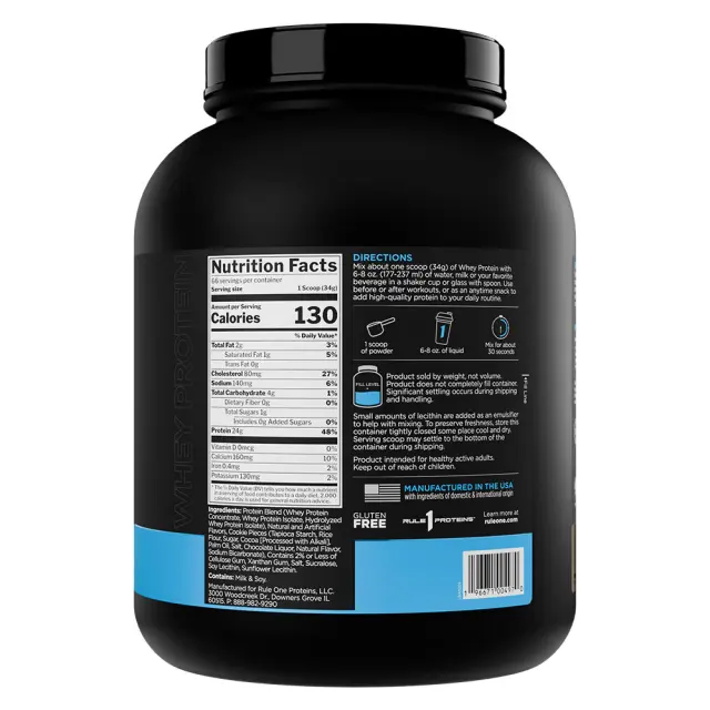 Rule1 Whey Protein Cookies & Cream, 5 lbs 2