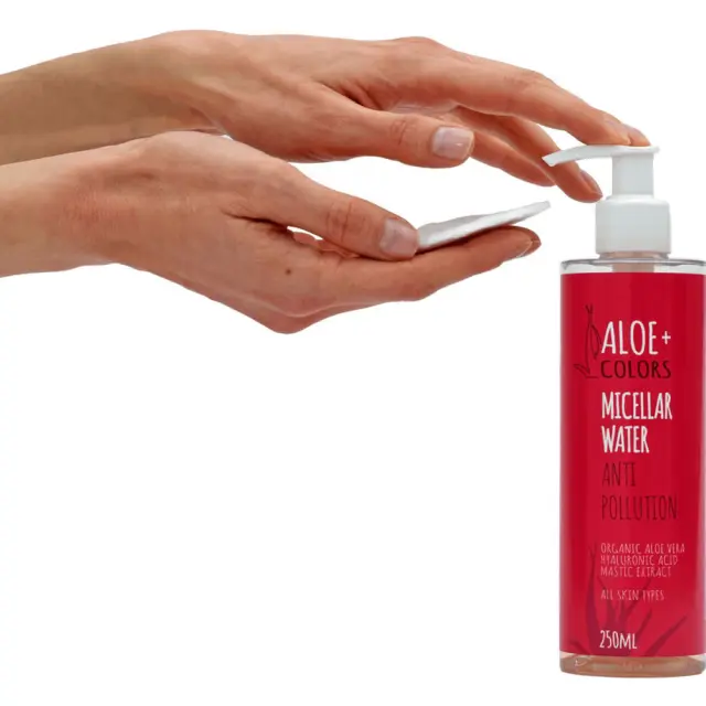 ALOE COLORS Micellar Water Anti Pollution Νερό Ντεμακιγιάζ για Όλους Τους Τύπους Δέρματος 250ml 2