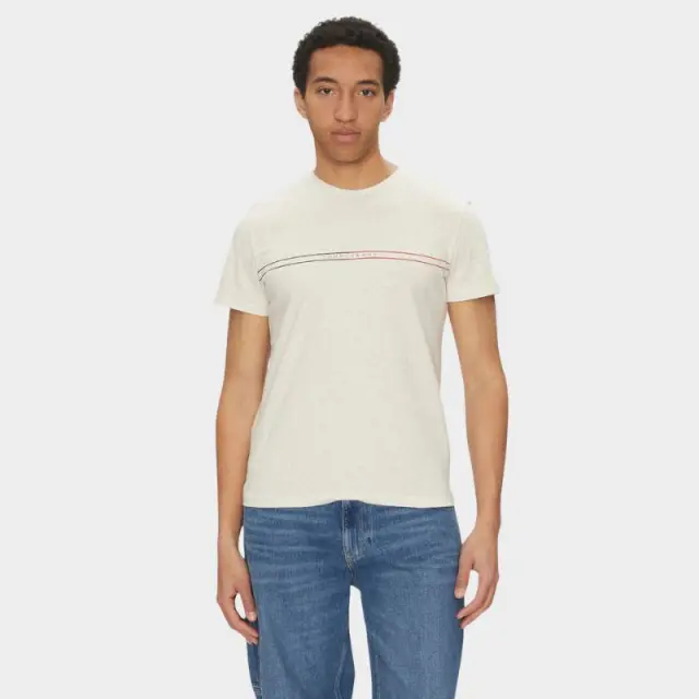 Tommy Hilfiger - Ανδρικό T-shirt Entry Graphic Tee Ext Slim Fit DM0DM20779-AE3 Μπεζ - S