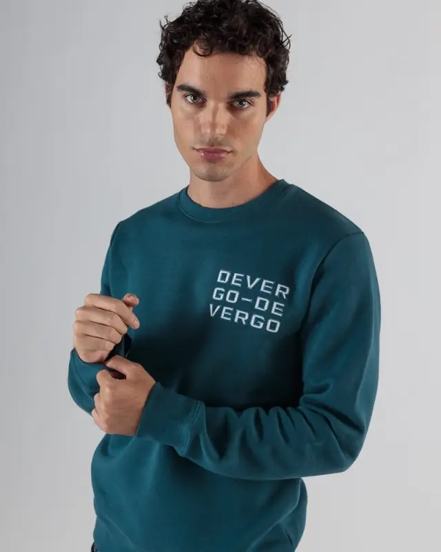 Devergo Ανδρικό Φούτερ 4083 Βαμβακερό Slim-Fit – Petrol - 3XL 3