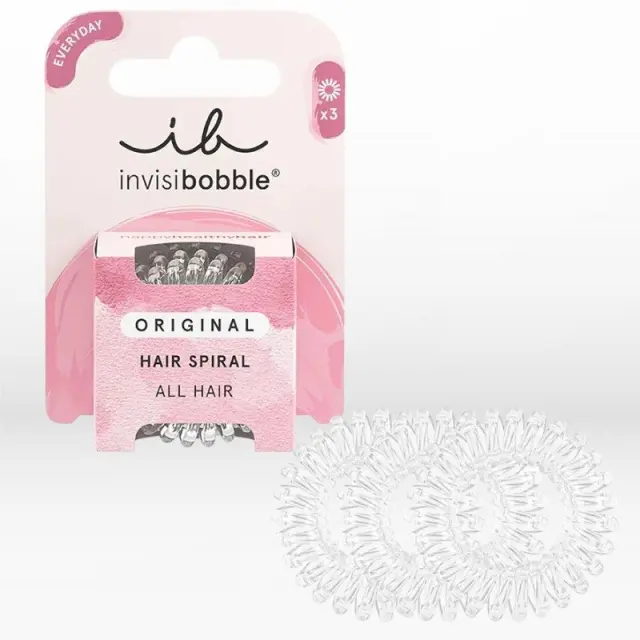 Invisibobble Original Crystal Clear Original Spiral Λαστιχάκι Διάφανο Χωρίς Σημάδια 3τμχ 2