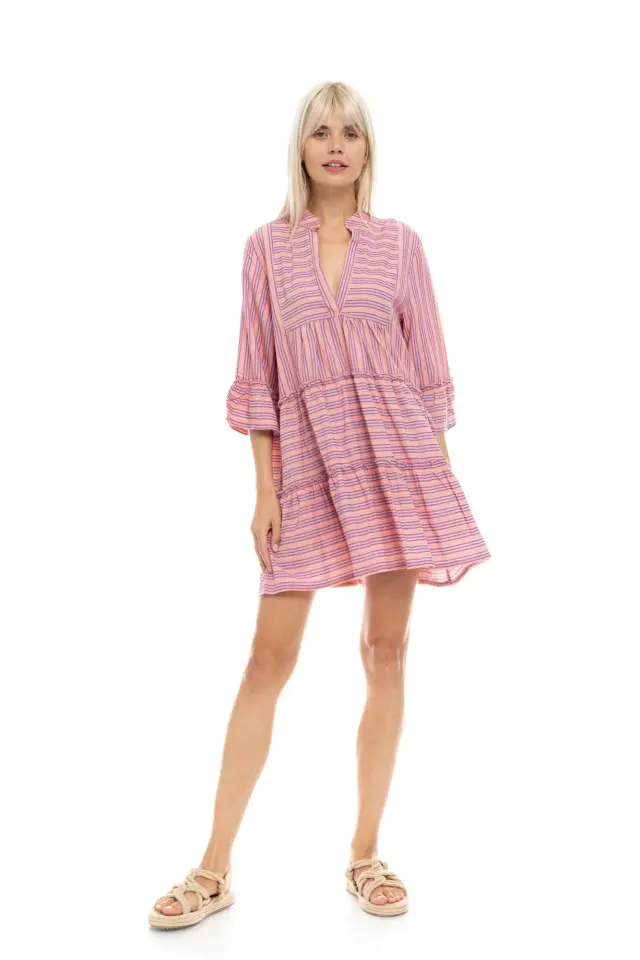 Beachwear Stripe Pink B441 Type Pink Label