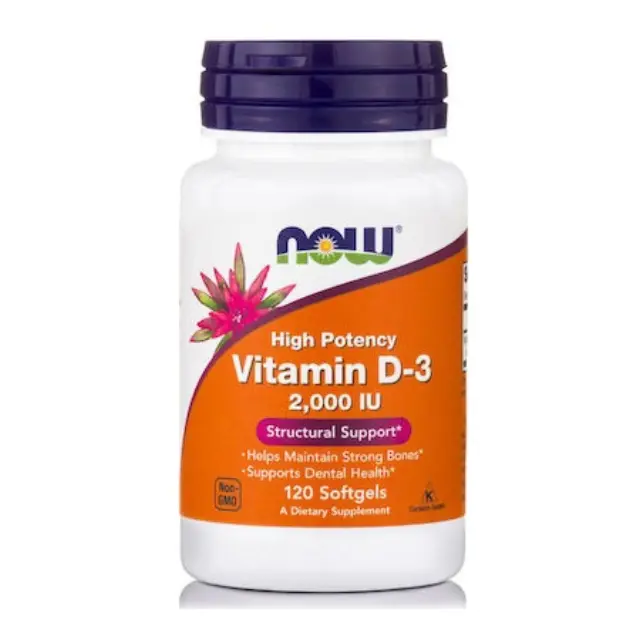 Now Foods Vitamin D3 2000IU 120 softgels (733739003676)