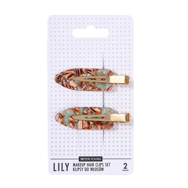 Sister Young LILY Makeup Hair Clips Set Green Coffee (2 τεμάχια)