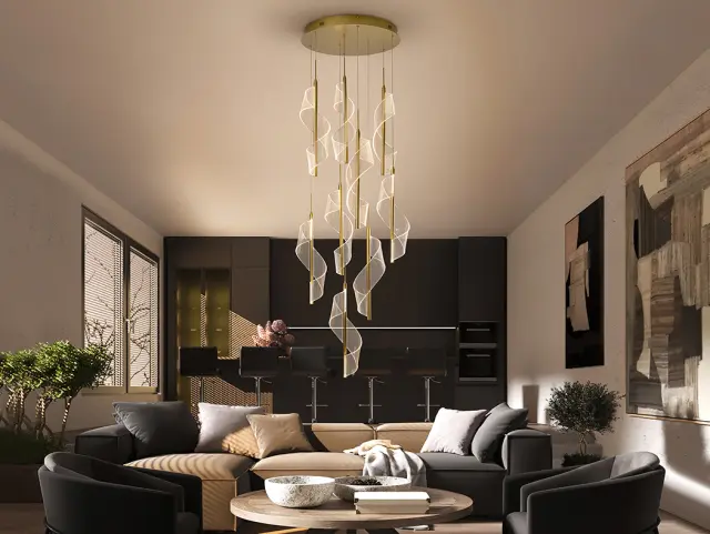 Velas 351492 – Κρεμαστό LED Φωτιστικό 9Φ Χρυσό 78W Dimmable 3000K