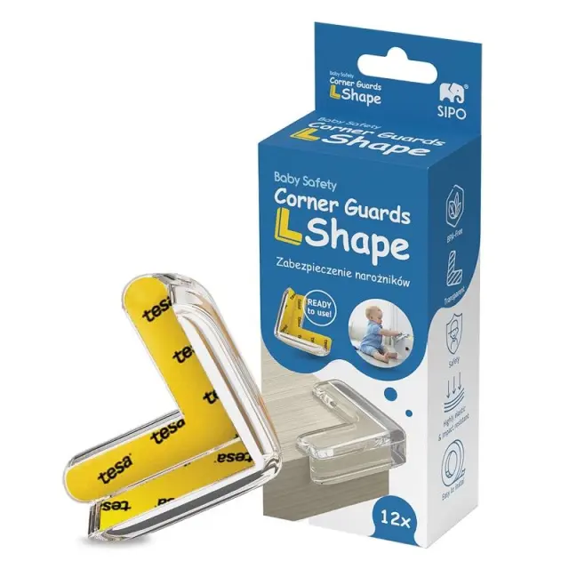 Προστατευτικά Γωνιών L-Shape Διάφανα 12τμχ – Sipo