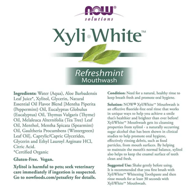 Now Foods XyliWhite Refreshmint Mouthwash Refresmint, 473 ml 2