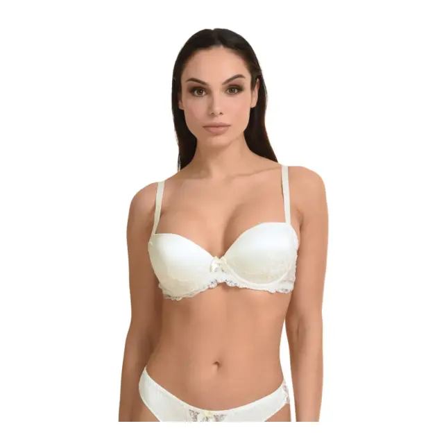 Miss Rosy Γυναικείο Σουτιέν Push-Up Oil Satin Emboidery, Χρώμα Ιβουάρ - 85B