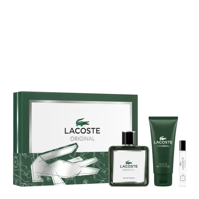 Lacoste Original Eau De Parfum Set 100ml & Travel Spray 7,ml & Shower Gel 100ml