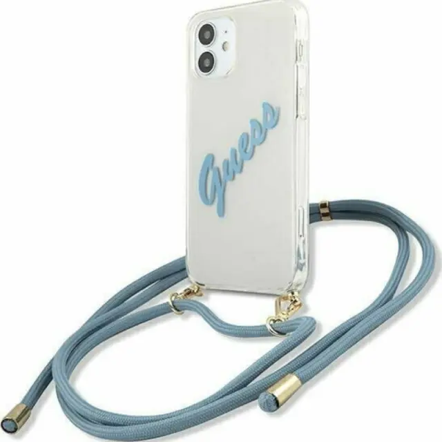 Guess Vintage Script Back Cover Πλαστικό Μπλε (iPhone 12 mini)