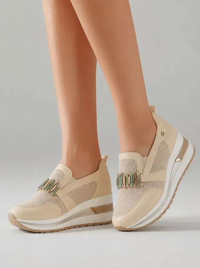 Donna Serena Sneakers Γυναικείο δέρμα/ύφασμα Μπεζ DSE/6039 BEIGE - 41 2