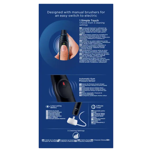 Oral B | iΟ Series 2 Clean & Care & with Travel Case Ηλεκτρική Οδοντόβουρτσα με Θήκη Ταξιδιού Μαύρη | 1σετ 3