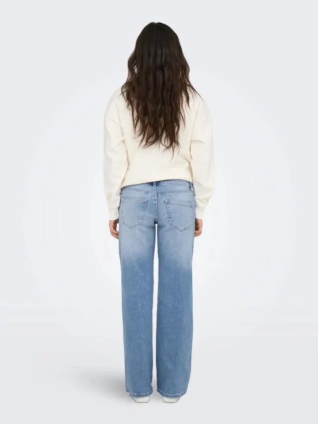 Only Judy-O Τζιν Φαρδιάς Γραμμής Light Blue Denim 2