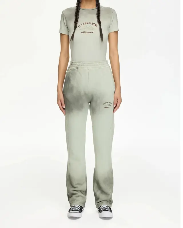 Les Benjamins Γυναικείο Παντελόνι Φόρμας Ombré Sage Green / Grey 3