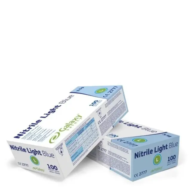 Galaxy Nitrile Light, Blue 3.5g-Γάντια Νιτριλίου Μιας Χρήσης 100τεμάχια - 114-Blue 2