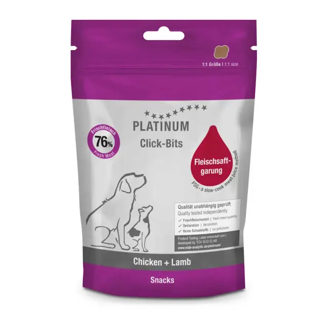 Platinum Σνακ Σκύλου Click Bits Με Κοτόπουλο & Αρνί 150gr Μονόχρωμο