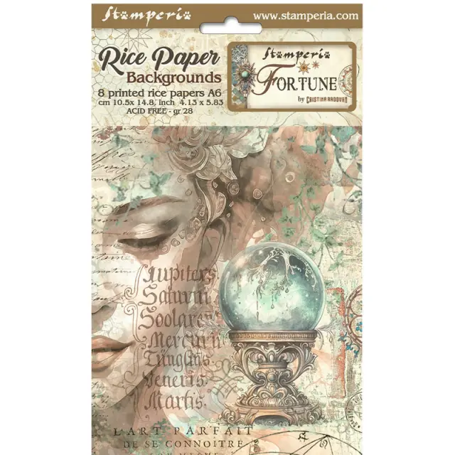 Σετ 8 ριζόχαρτα ντεκουπάζ Stamperia 10.5×14.8cm, Backgrounds, Fortune