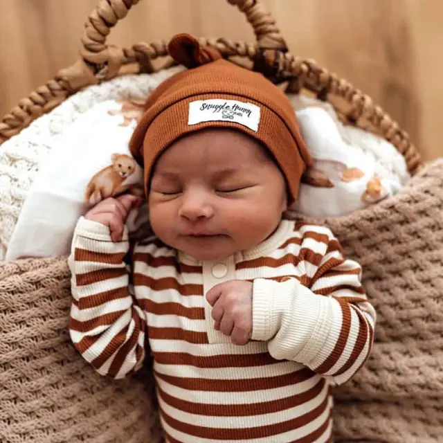 Snuggle Hunny Biscuit Stripe Organic Growsuit 0 - 3 μηνών 2