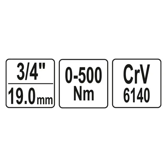 Yato Δυναμόκλειδο 3/4" 0-500 Nm YT-07642 3