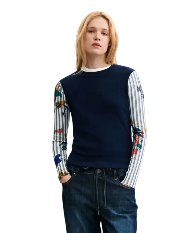 Desigual - Γυναικείο Πουλόβερ Navy Jersey 26WWJF28-5032 Μπλε