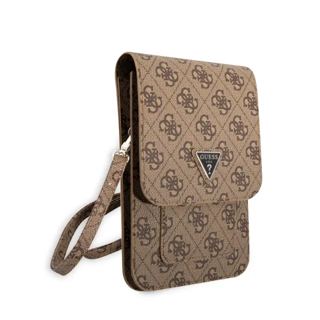 Guess PU 4G Triangle Logo Phone Bag Brown 3