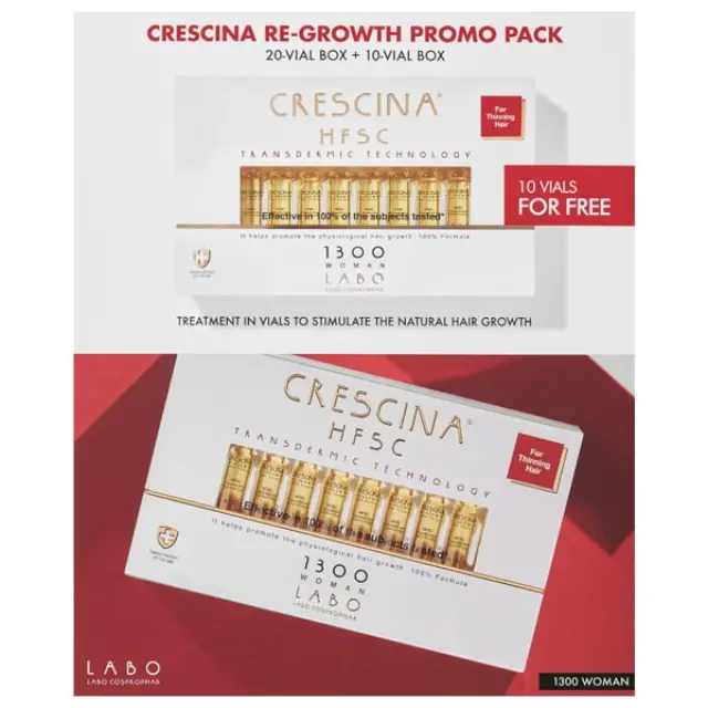 Crescina Promo Transdermic HFSC Θεραπεία Ανάπτυξης Μαλλιών για Γυναίκες 1300 - Severe Hair Loss 20+10 Vials x 3.5ml
