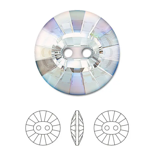 Swarovski 3019 Sew-On 2 Hole Rivoli Button Crystal AB 16mm - 4τεμ