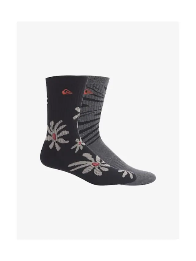 QUIKSILVER QK 2 PACK CREW-ΚΑΛΤΣΕΣ ΑΝΔΡΙΚΕΣ BLACK